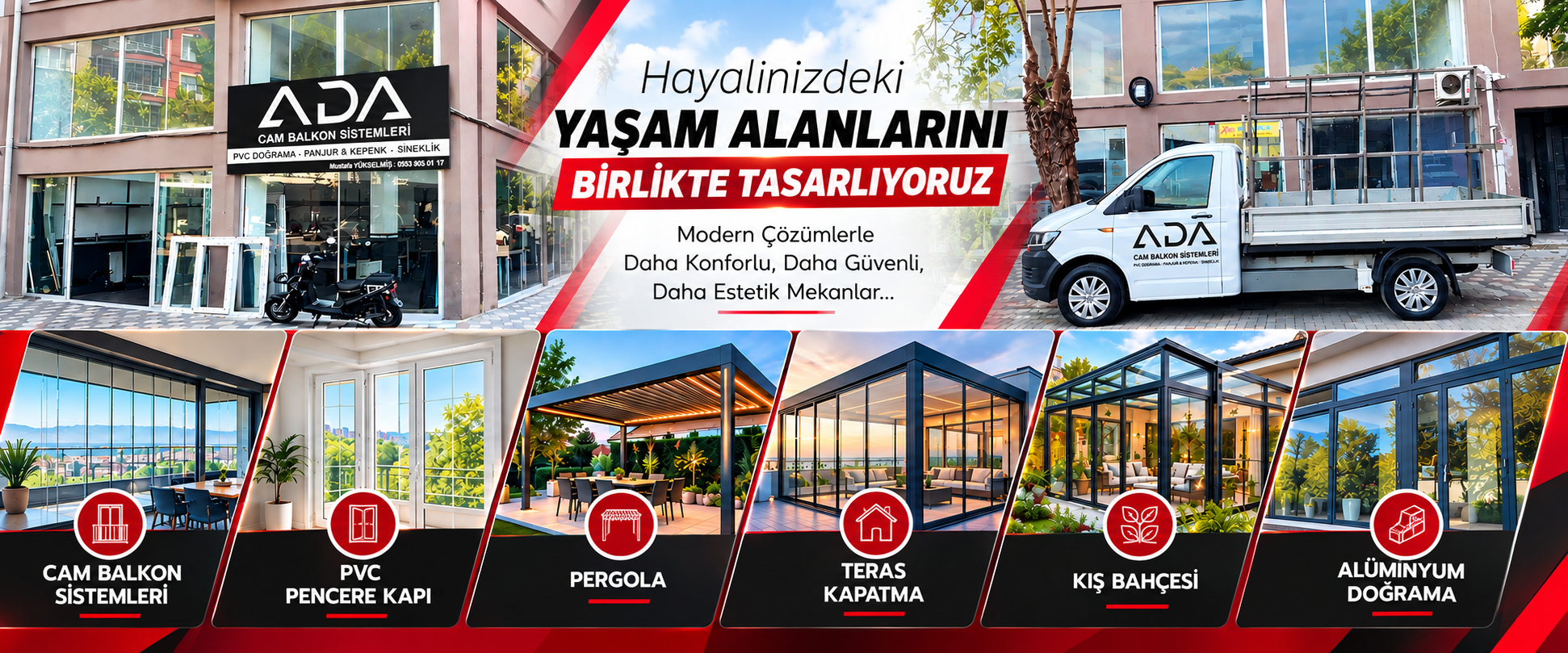ADA Cam Balkon Sistemleri — Akhisar cam balkon, PVC, pergola ve yapı sistemleri