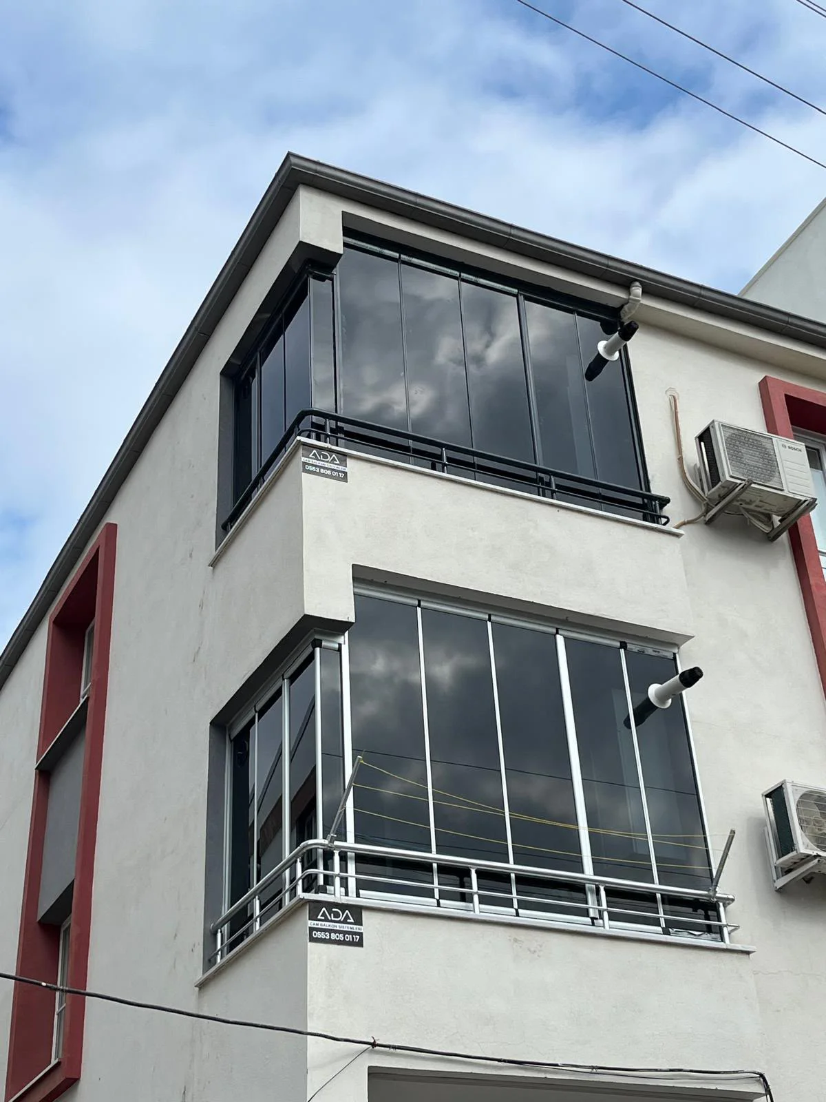 Akhisar katlanır cam balkon uygulaması – üst katlarda balkon kapatma – ADA Cam Balkon Sistemleri